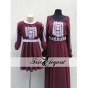 Звездочки вишневое для девочек- Молдавское национальное платье