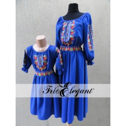 7 Роз Синее- Молдавское национальное платье для девочек