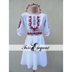 7 Роз Белое- Молдавское национальное платье для девочек
